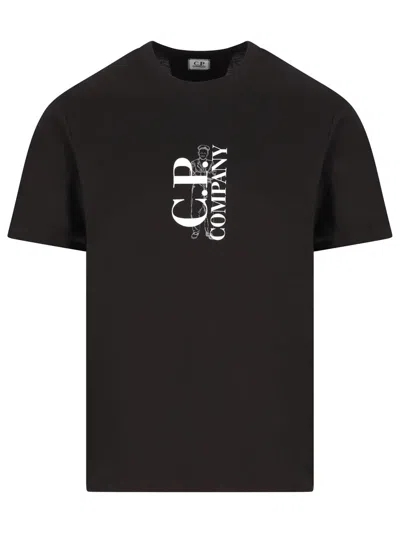 C.p. Company C.p.company Jersey Logo T-shirt In Black