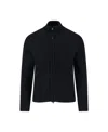 C.p. Company Ribbed Zip-up Knitwear With High Collar And Front Zipper In Black