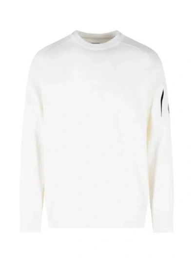 C.p. Company C.p.company Lambswool Lens Crewneck Sweater In Neutral