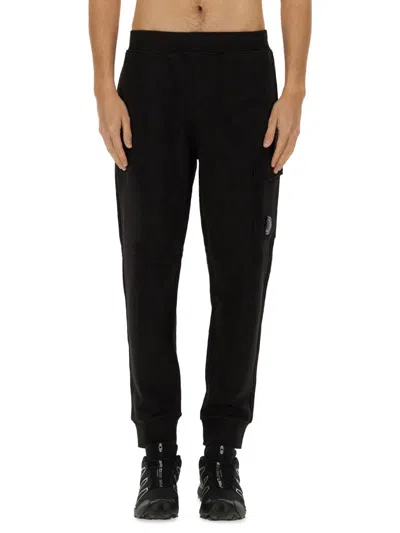 C.p. Company C.p.company Lens Detail Cargo Trousers In Black