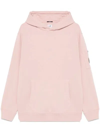 C.p. Company C.p.company Lens Detail Hoodie In Pink