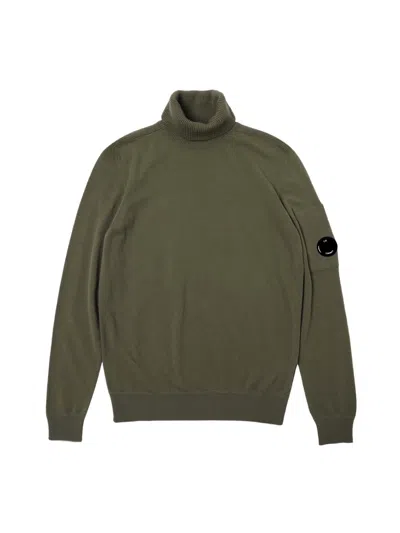 C.p. Company C.p.company Lens Logo Patch Turtleneck Sweater In Gray