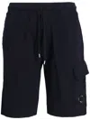 C.p. Company C.p.company Light Fleece Lens Shorts In Black