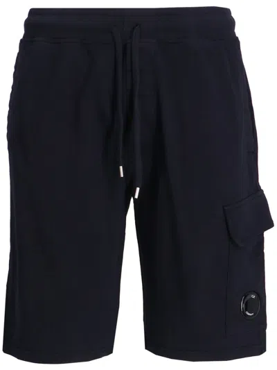 C.p. Company C.p.company Light Fleece Lens Shorts In Black