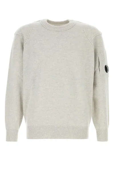 C.P. COMPANY C.P.COMPANY LIGHT GREY WOOL BLEND SWEATER