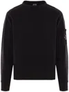 C.p. Company C.p.company Logo Cotton Crewneck Sweatshirt In Black