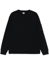 C.p. Company C.p.company Logo Cotton Crewneck Sweatshirt In Black