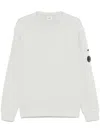 C.p. Company C.p.company Logo Cotton Crewneck Sweatshirt In White