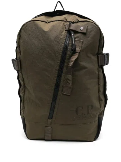 C.p. Company C.p.company Logo Embroidered Backpack In Brown