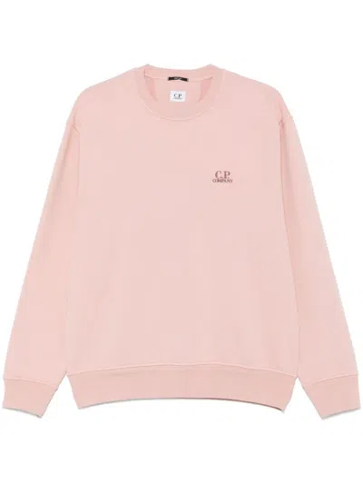 C.p. Company C.p.company Logo Embroidered Sweatshirt In Pink