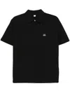 C.p. Company Collared Polo Shirt Short Sleeves In Black