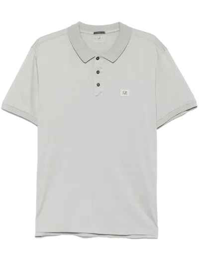 C.p. Company Short-sleeve Polo Shirt With Classic Collar In White