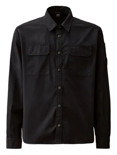C.p. Company C.p.company Long Sleeve Lens Shirt In Black