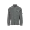 C.p. Company Lightweight Button-up Shirt With Textured Finish In Green