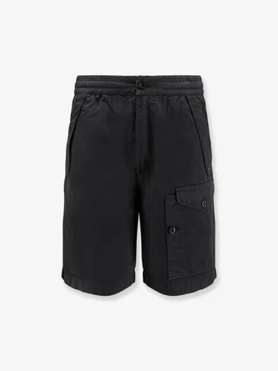 C.p. Company C.p.company Men Cotton Cargo Bermuda Shorts In Black