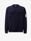 C.p. Company C.p.company Men Cotton Sweater With Logo Patch