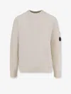 C.p. Company Knitwear Crew Neck In Merino Wool Felted Clothing In White