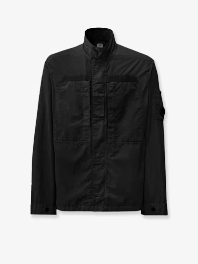 C.p. Company C.p.company Men Flatt Nylon Jacket With Logo Iconic Detail