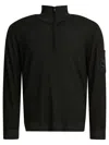 C.p. Company Merino Wool Half-zip Sweater Knitwear Grey In Black
