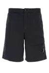 C.p. Company C.p.company Midnight Blue Stretch Cotton Blend Bermuda Shorts In Black