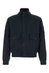 C.p. Company Men Navy Blue Stretch Polyester Jacket In Blue