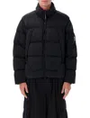 C.p. Company Quilted Down Jacket With High Collar And Logo Patch