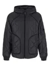 C.p. Company Black Jacket With Fixed Hood And Logo Plaque On The Sleeve In Black
