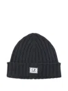 C.p. Company C.p.company Ribbed Beanie With Logo Patch In Gray