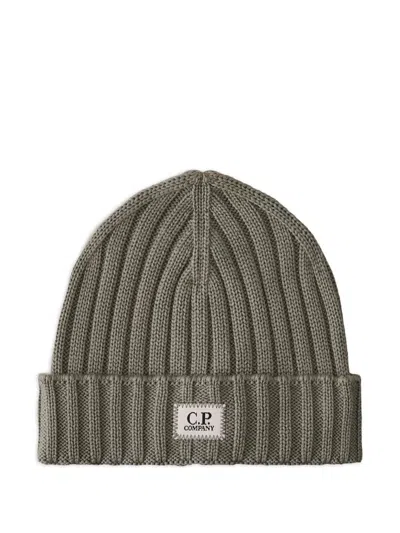 C.p. Company C.p.company Ribbed Wool Beanie Hat In Green