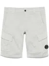 C.p. Company C.p.company Sateen Cargo Shorts In White