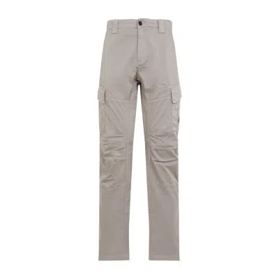 C.p. Company C.p.company Sateen Stretch Cargo Lens Pants In Gray