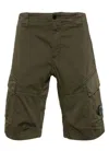 C.p. Company C.p.company Sateen Stretch Cargo Shorts In Green