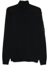 C.p. Company C.p.company Sea Islandhalf Zip Lens Knit In Black