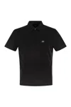 C.p. Company Collared Polo Shirt Short Sleeves In Black