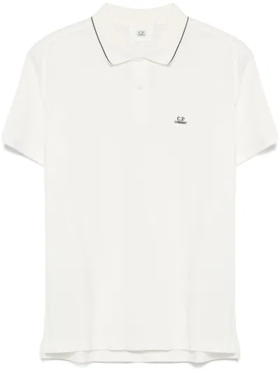 C.p. Company C.p.company Stretch Piquet Short Sleeve Polo In Gauzewhite
