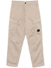 C.p. Company Cargo-style Beige Trousers With Front Button Fastening And Utility Pockets In Neutral