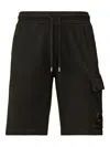 C.p. Company Relaxed Fit Cargo Shorts With Drawstring Waistband In Black