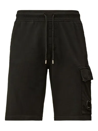 C.p. Company Light Fleece Cargo Lens Sweatshorts Trousers Black