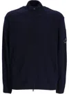 C.p. Company Zipped Cardigan In Blue