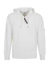 C.p. Company Men Sweatshirts Hooded Open In Diagonal Raised Fleece In White