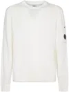 C.p. Company Signature Lens Crewneck Sweatshirt In Gauze White