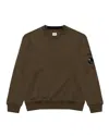 C.p. Company Long-sleeve Sweatshirt With Zippered Pocket And Ribbed Details In Green