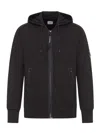 C.p. Company C.p.company Sweatshirts Hooded Open In Black