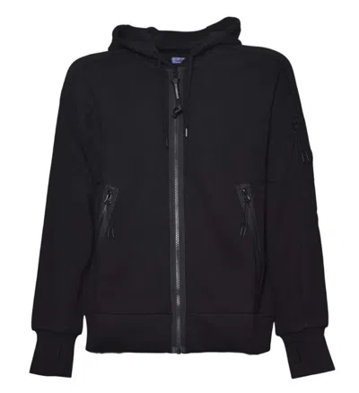 C.p. Company C.p.company Sweatshirts Hooded Open In Black