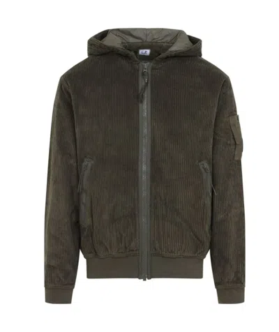 C.p. Company C.p.company Sweatshirts Hooded Open In Green