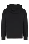 C.p. Company C.p.company Sweatshirts Hooded Open In Diagonal Raised Fleece In Black
