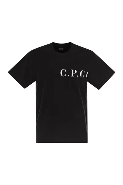 C.P. COMPANY C.P.COMPANY T-SHIRT WITH LOGO PRINT ON CHEST AND BACK
