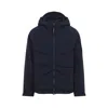C.p. Company C.p.company Total Eclipse Shell Padded Hooded Lens Jacket In Blue