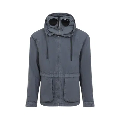 C.p. Company C.p.company Wax Explorer Jacket With Goggle Details In Blue