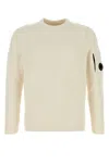 C.p. Company C.p.company White Cotton Blend Sweater In Neutral